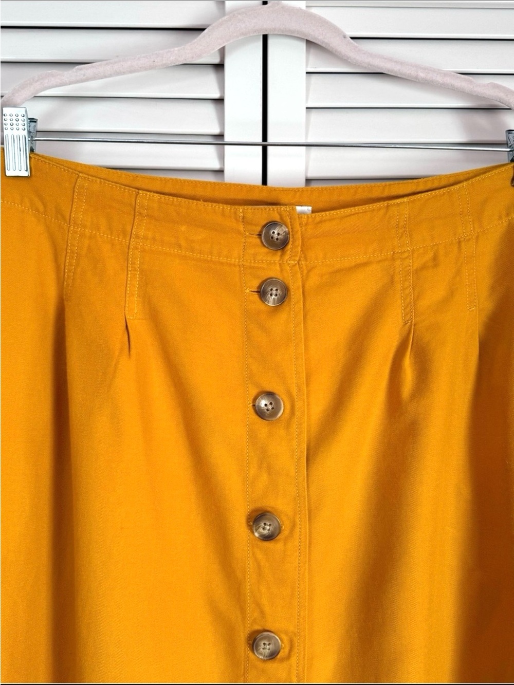 Madewell Patio Button-Front Midi Skirt Orange Tungsten Glow Comfy Size 14 - Picture 2 of 7
